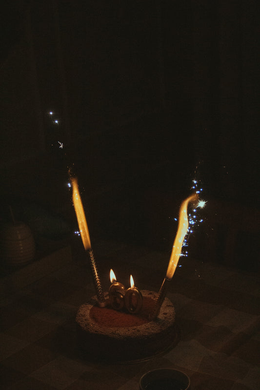 a group of lit candles