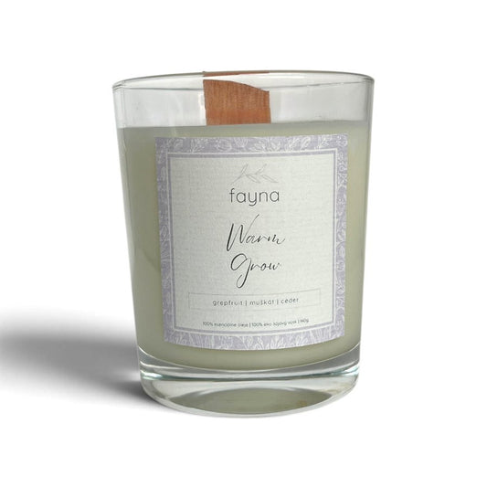 Sójová sviečka FAYNA Warm Grove 180 g s dreveným knotom
